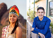 Lourdes Pereira, Tohono O’odham nation member, Miss Indigenous ASU 2021 and 2021-22 Freeport Native American scholarship recipient; Tyler Belknap, San Carlos Apache tribal member and 2021-22 Freeport Native American scholarship recipient.