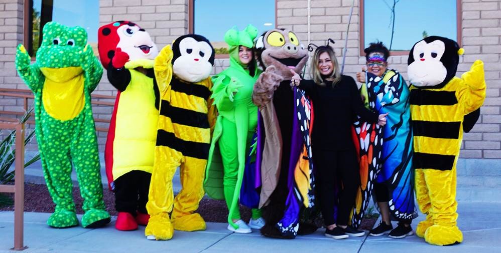 Morenci employees Rachelle Burnett, Heather Seegmiller, Jeanette Rosales, Coreena Maldonado, Heather Taylor, Roxanne Boling, Kathryn Saiz and Danyka Stacy, left to right, kicked off BioDiversity Week by wearing fun costumes.