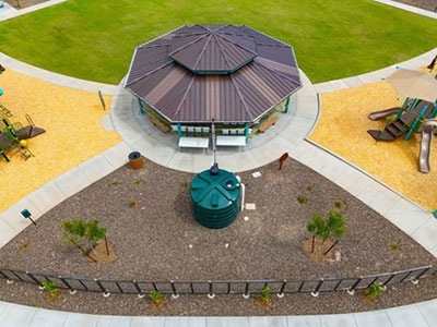 In addition to like-for-like landscaping contributions, Freeport also donated a rainwater collection system to the park.