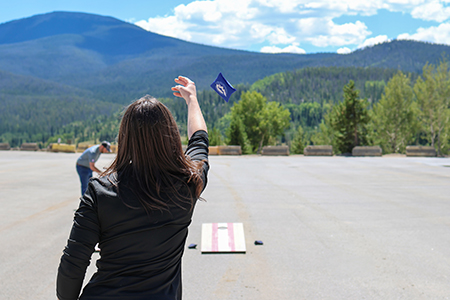 Anna Cable, Senior Operational Excellence Engineer, enjoyed some of the yard games before the main event.