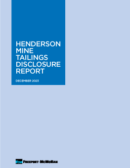Henderson Mine Tailings Disclosure Report