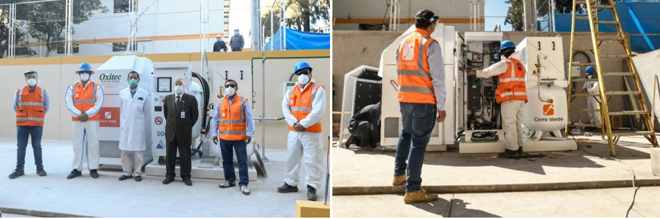 The oxygen generating plant donated by Cerro Verde was installed in late July at a local Arequipa hospital.